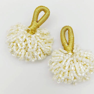 White Bead Tassels Latkan, Indian Latkans, Sewing Latkans